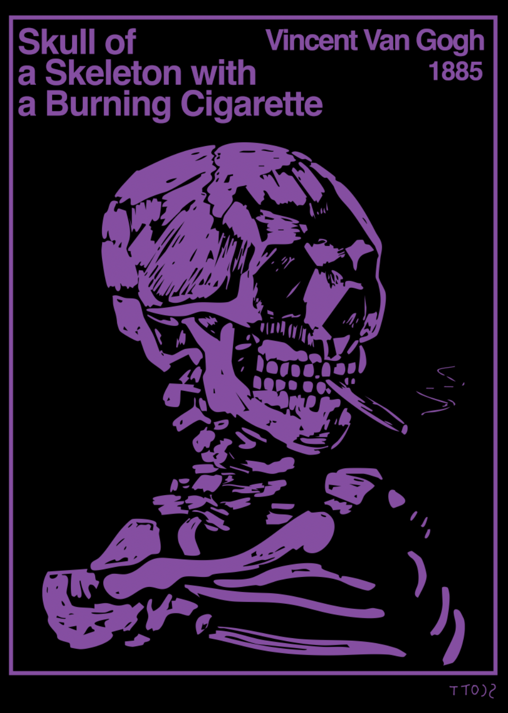 Art Shirt - Skull with Burning Cigarette