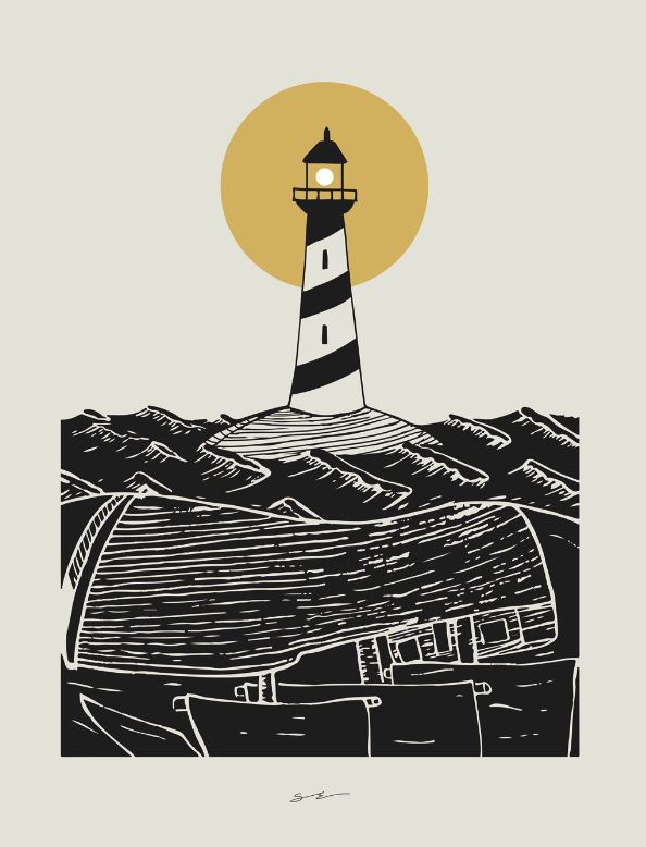 Lighthouse Shipwreck - Canvas