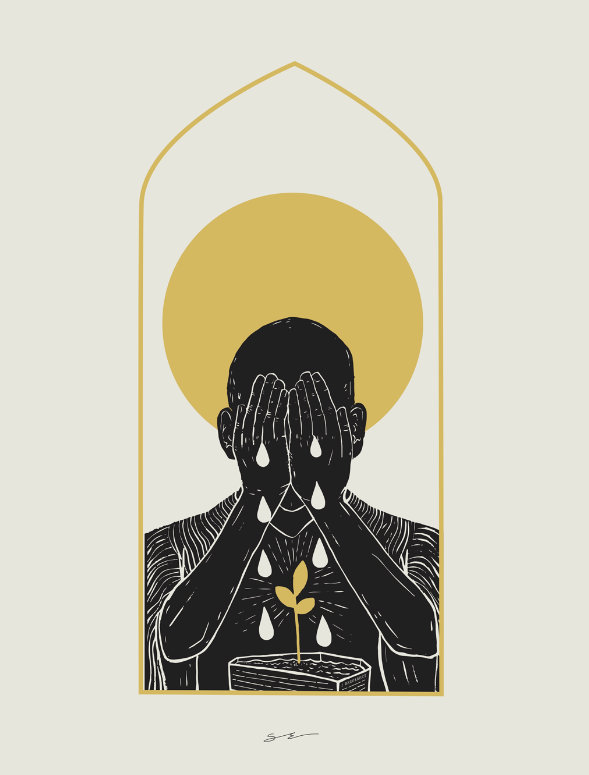 The Sorrowful Saint - Canvas