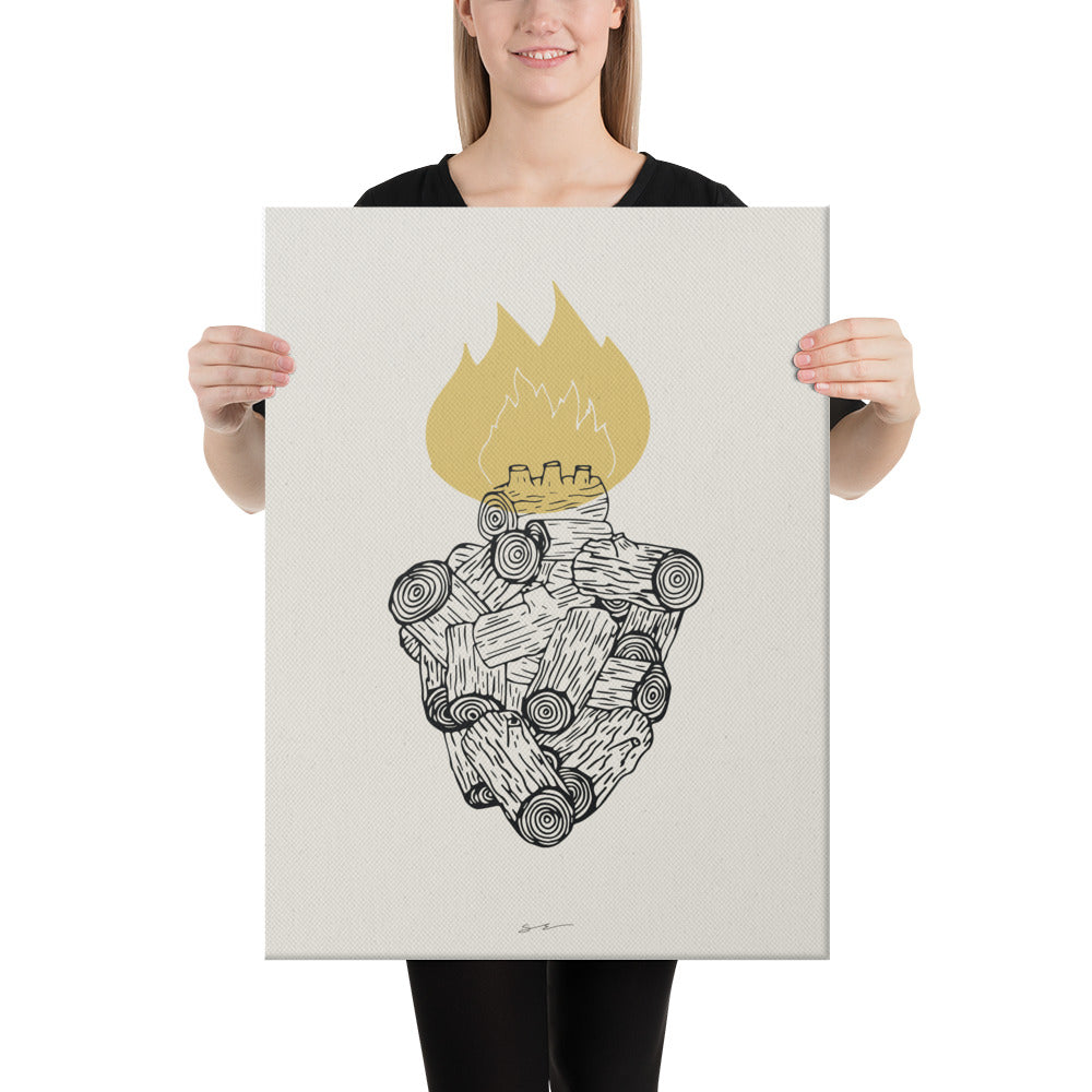 Wood Heart - Canvas